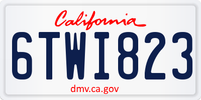 CA license plate 6TWI823