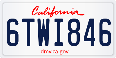 CA license plate 6TWI846