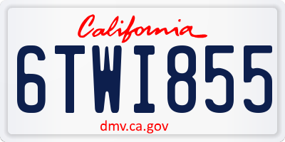 CA license plate 6TWI855