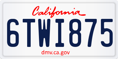 CA license plate 6TWI875