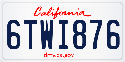 CA license plate 6TWI876