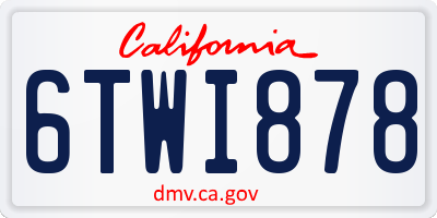 CA license plate 6TWI878