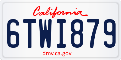 CA license plate 6TWI879