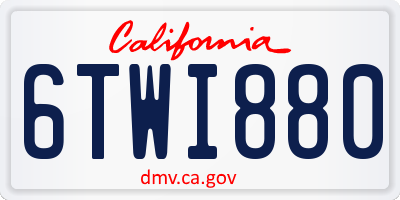 CA license plate 6TWI880
