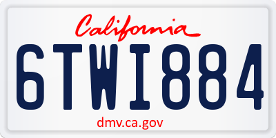 CA license plate 6TWI884