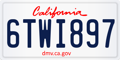 CA license plate 6TWI897