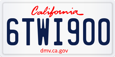 CA license plate 6TWI900