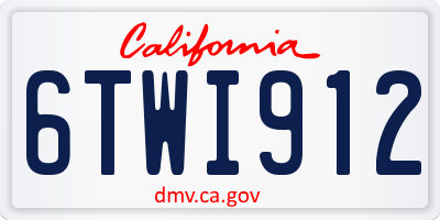 CA license plate 6TWI912