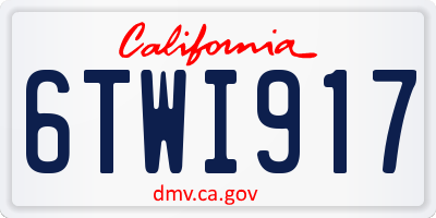 CA license plate 6TWI917