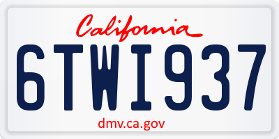 CA license plate 6TWI937