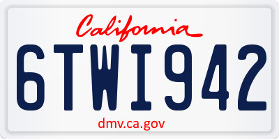CA license plate 6TWI942