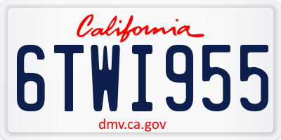 CA license plate 6TWI955