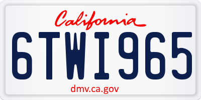 CA license plate 6TWI965