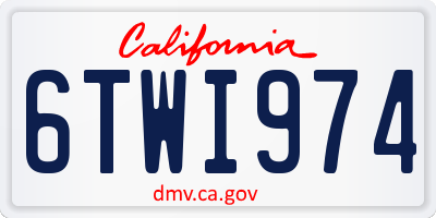 CA license plate 6TWI974