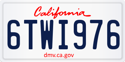 CA license plate 6TWI976