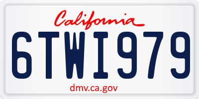 CA license plate 6TWI979