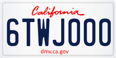CA license plate 6TWJ000