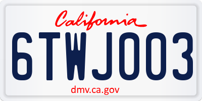 CA license plate 6TWJ003