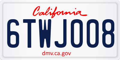 CA license plate 6TWJ008