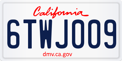 CA license plate 6TWJ009