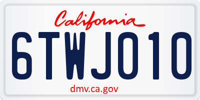 CA license plate 6TWJ010