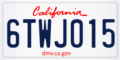 CA license plate 6TWJ015