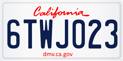 CA license plate 6TWJ023