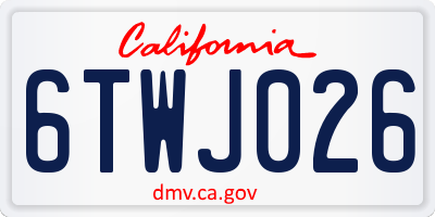 CA license plate 6TWJ026