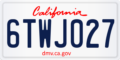 CA license plate 6TWJ027