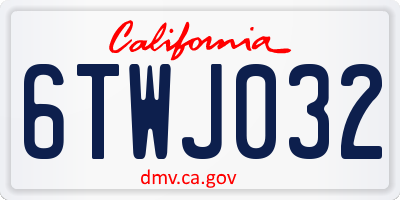 CA license plate 6TWJ032