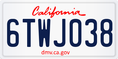 CA license plate 6TWJ038