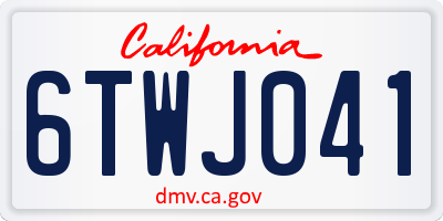 CA license plate 6TWJ041