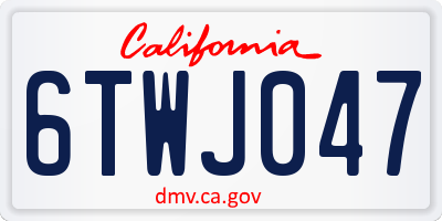 CA license plate 6TWJ047