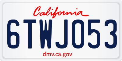 CA license plate 6TWJ053