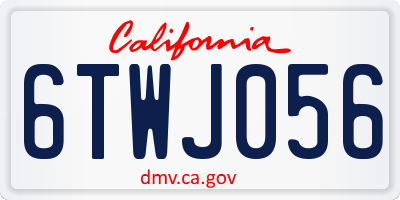 CA license plate 6TWJ056