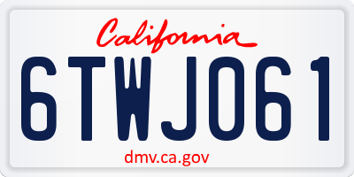 CA license plate 6TWJ061