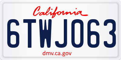 CA license plate 6TWJ063