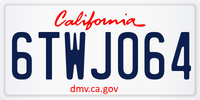CA license plate 6TWJ064