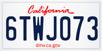 CA license plate 6TWJ073