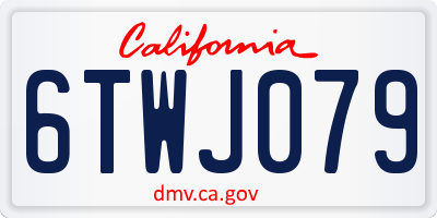 CA license plate 6TWJ079