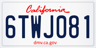 CA license plate 6TWJ081