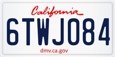 CA license plate 6TWJ084