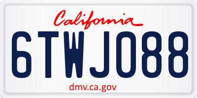 CA license plate 6TWJ088