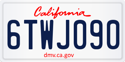 CA license plate 6TWJ090