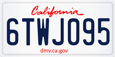 CA license plate 6TWJ095