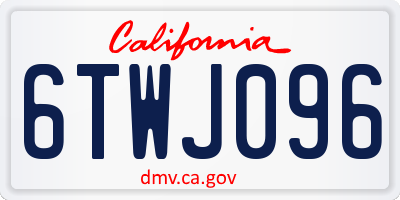 CA license plate 6TWJ096