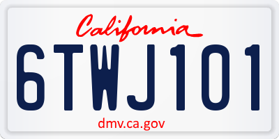 CA license plate 6TWJ101