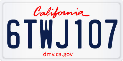 CA license plate 6TWJ107