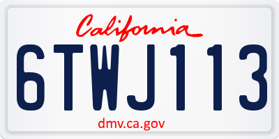 CA license plate 6TWJ113