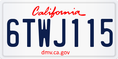 CA license plate 6TWJ115